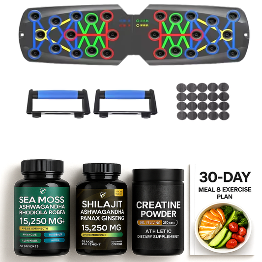 Alpha Physique Complete Kit Including Push Up Board, 3 supplements and guide